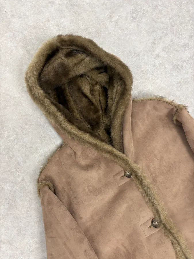 1990s Balmain Beige Faux Fur Reversible Coat TddKEyk 11