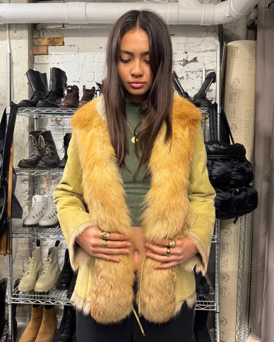 1990s Balmain Goat Fur Leather  Jacket (M) 0