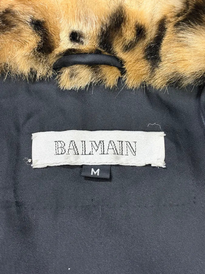 1990s Balmain Leopard Faux Fur French Vest bmbcGkv 8
