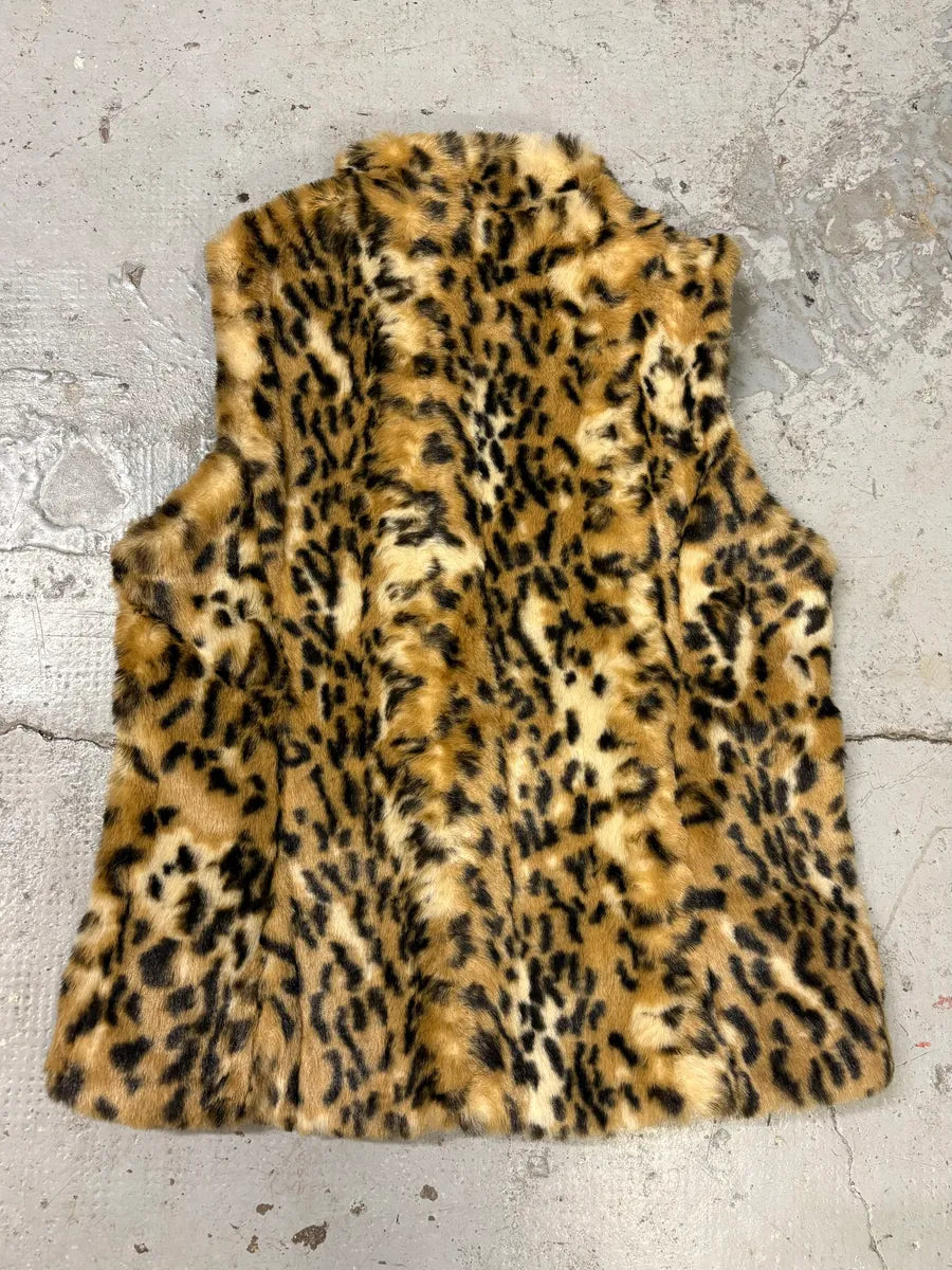 1990s Balmain Leopard Faux Fur French Vest bmbcGkv 5