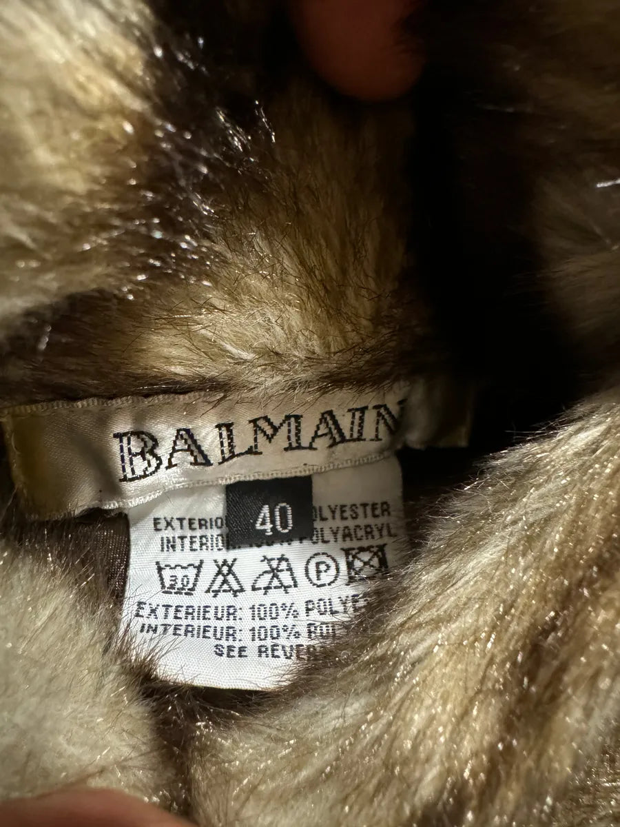 1990s Balmain Reversible Fur Leather Camel Biker Jacket CGfXVzT 11