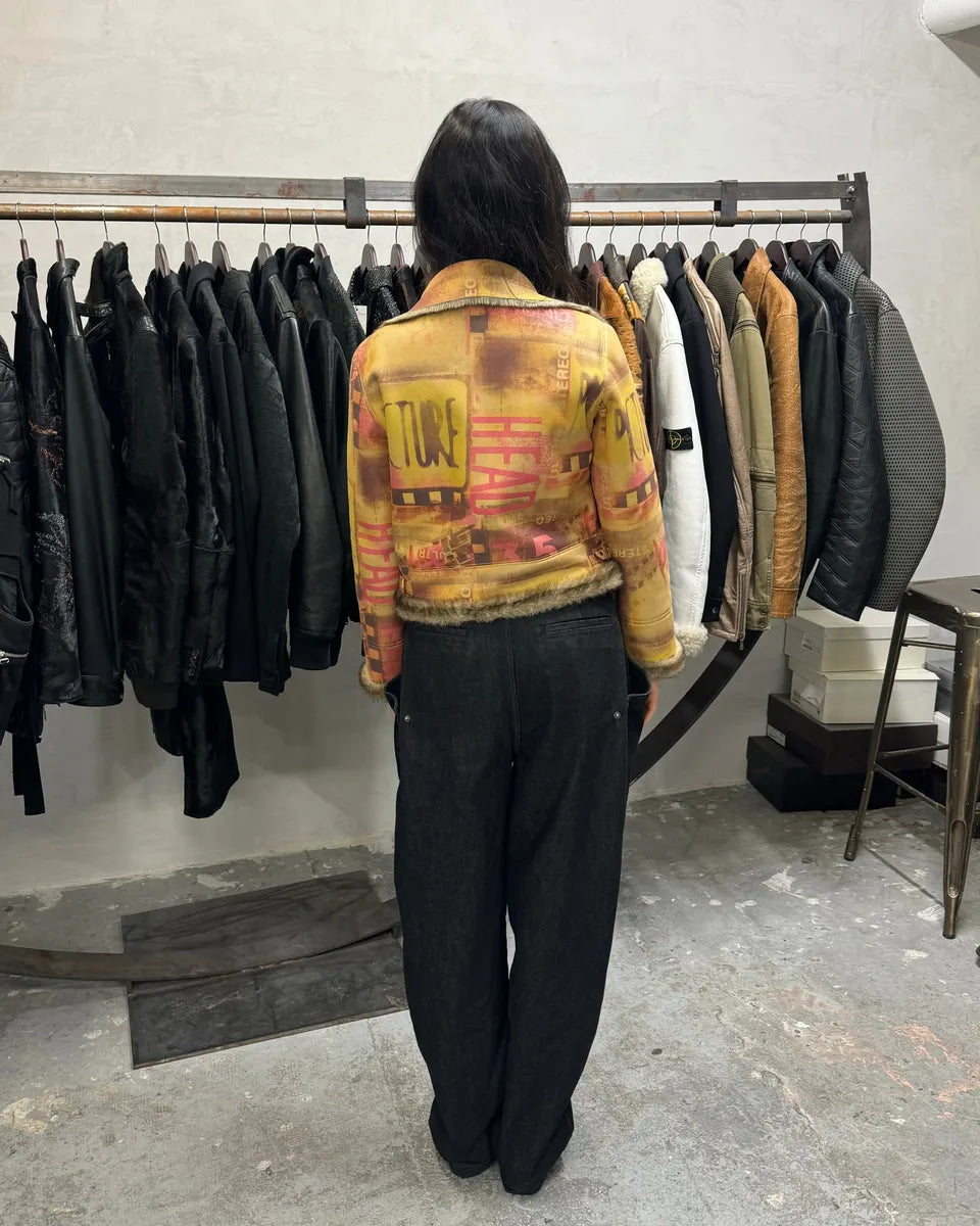 1990s Balmain Reversible Fur Leather Camel Biker Jacket CGfXVzT 4