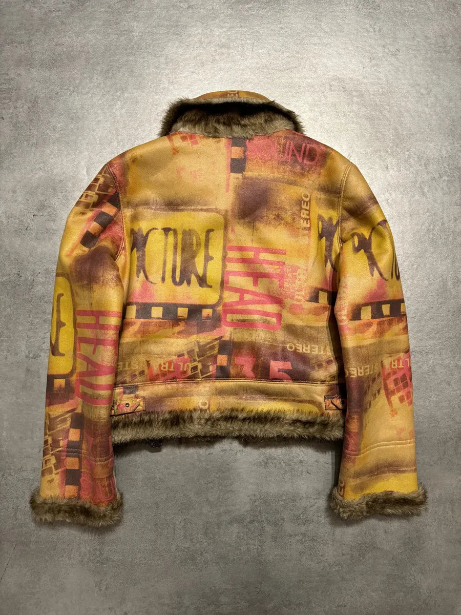 1990s Balmain Reversible Fur Leather Camel Biker Jacket CGfXVzT 7