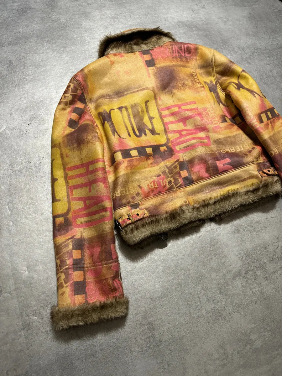 1990s Balmain Reversible Fur Leather Camel Biker Jacket CGfXVzT 8