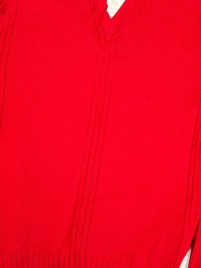 AW2009 Bikkembergs Red V-Neck Wool Collar Sweater YBKcRIW 6