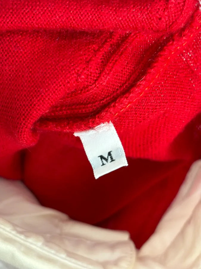 AW2009 Bikkembergs Red V-Neck Wool Collar Sweater YBKcRIW 7