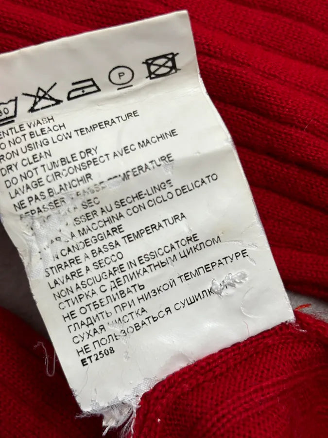 AW2009 Bikkembergs Red V-Neck Wool Collar Sweater YBKcRIW 9