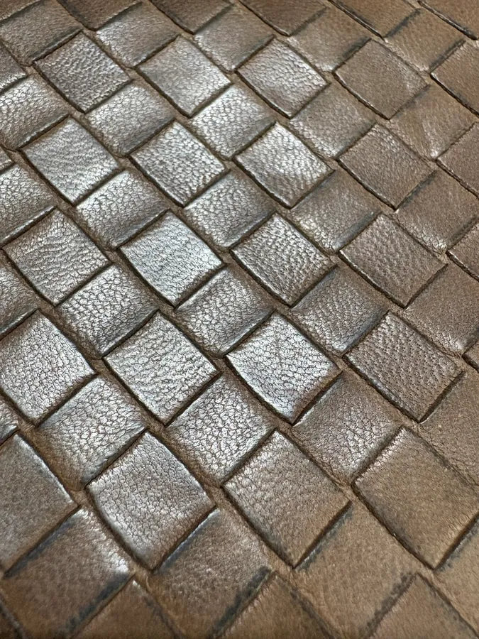 1990s Bottega Veneta Intrecciato Brown Woven Leather Wallet WoypHjR 7