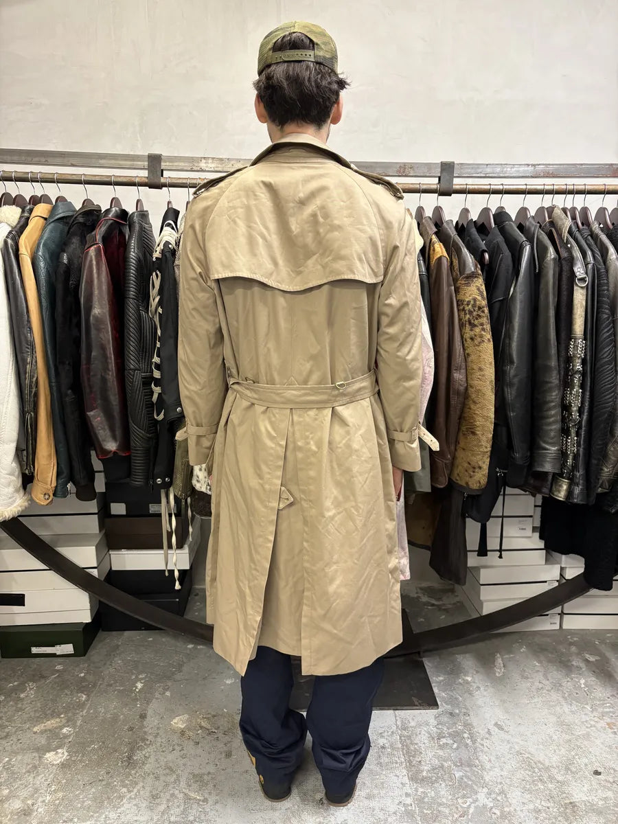1990s Burberry Beige Tartan Trench Coat TDmPRyl 3