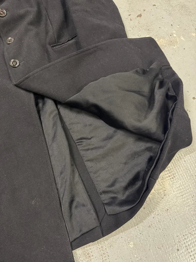 1990s Burberry Black Shearling Long Coat LiWXevT 10