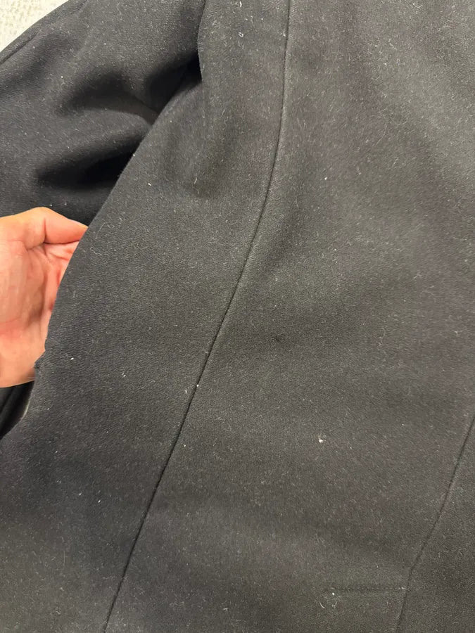 1990s Burberry Black Shearling Long Coat LiWXevT 11