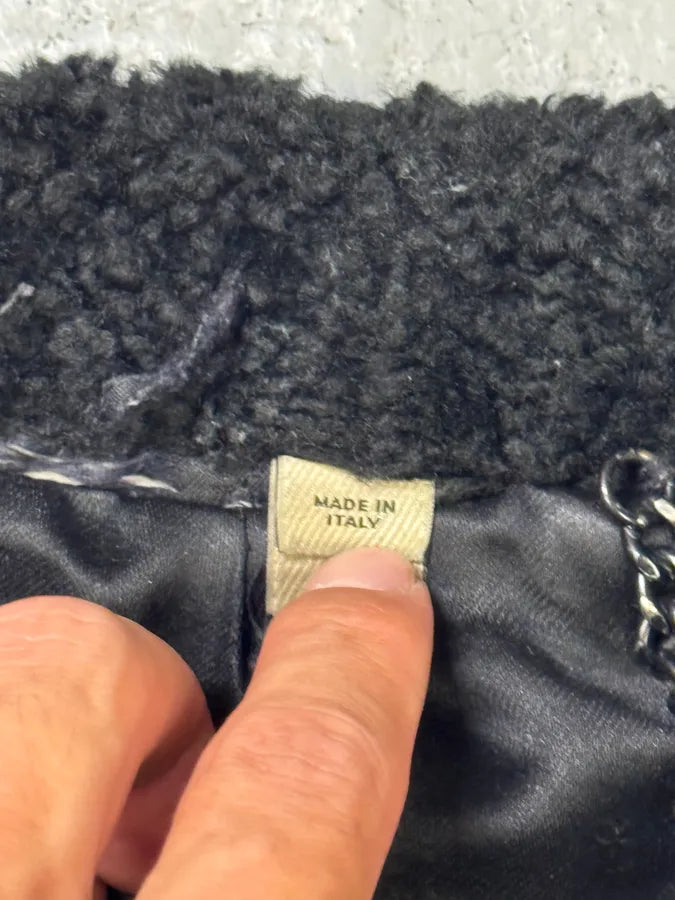 1990s Burberry Black Shearling Long Coat LiWXevT 6