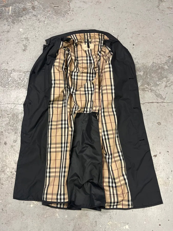 1990s Burberry Black UK Trench Jacket WJyNBCe 7