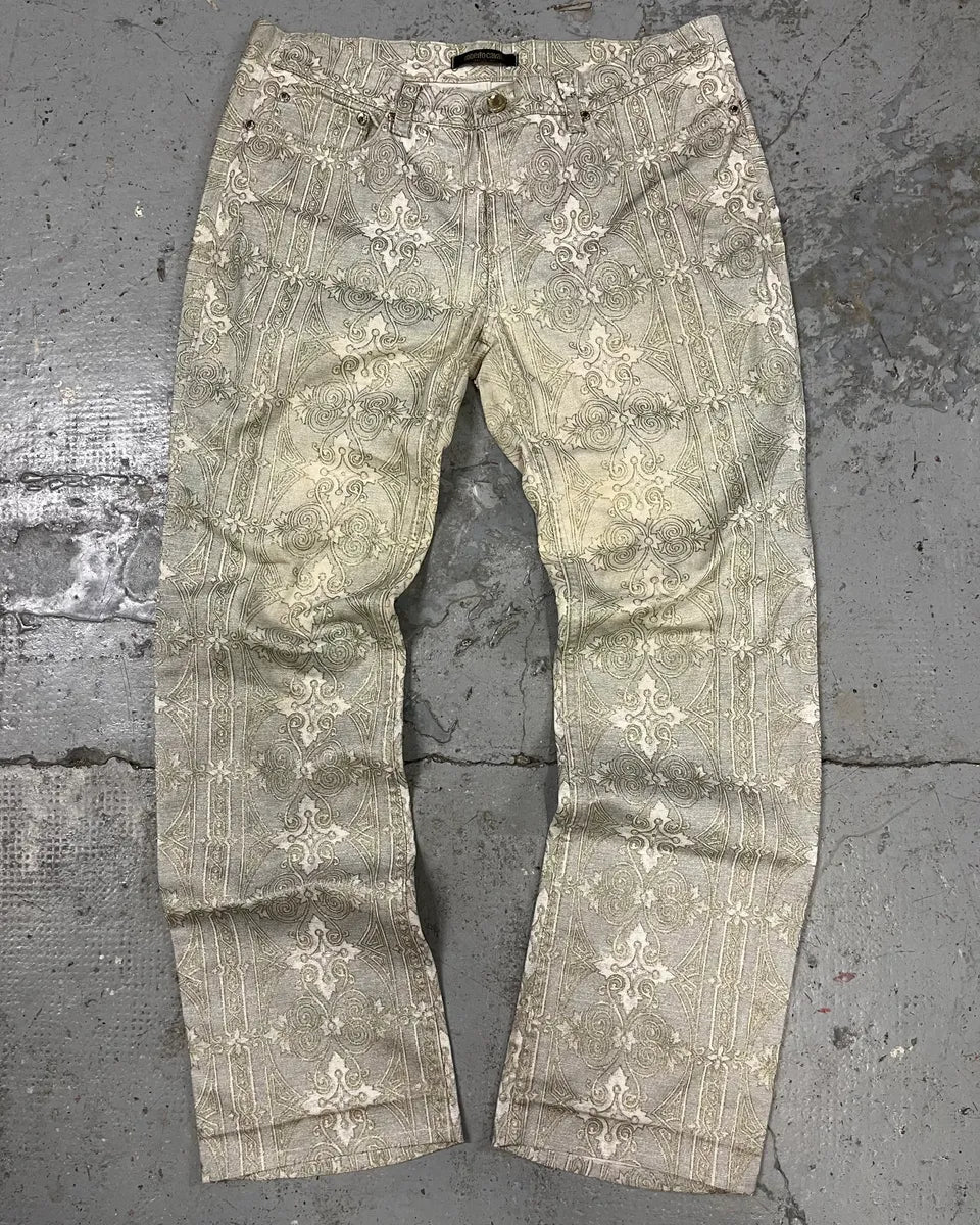 1990s Cavalli Arabic Mozaic Legend Grey Pants JLzsgeL 0