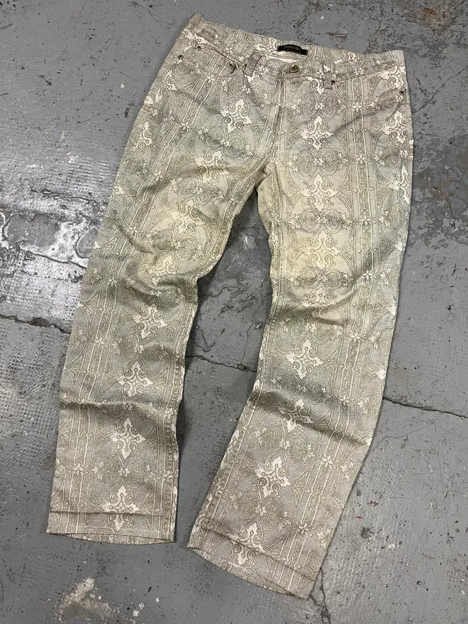 1990s Cavalli Arabic Mozaic Legend Grey Pants JLzsgeL 4