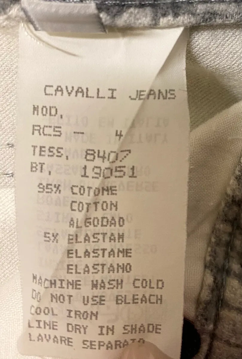 1990s Cavalli Crocodile Print Grey Pants qvkYicM 10