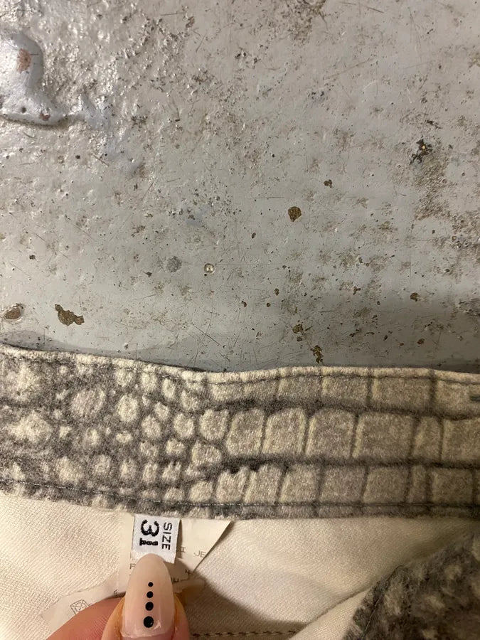 1990s Cavalli Crocodile Print Grey Pants qvkYicM 8