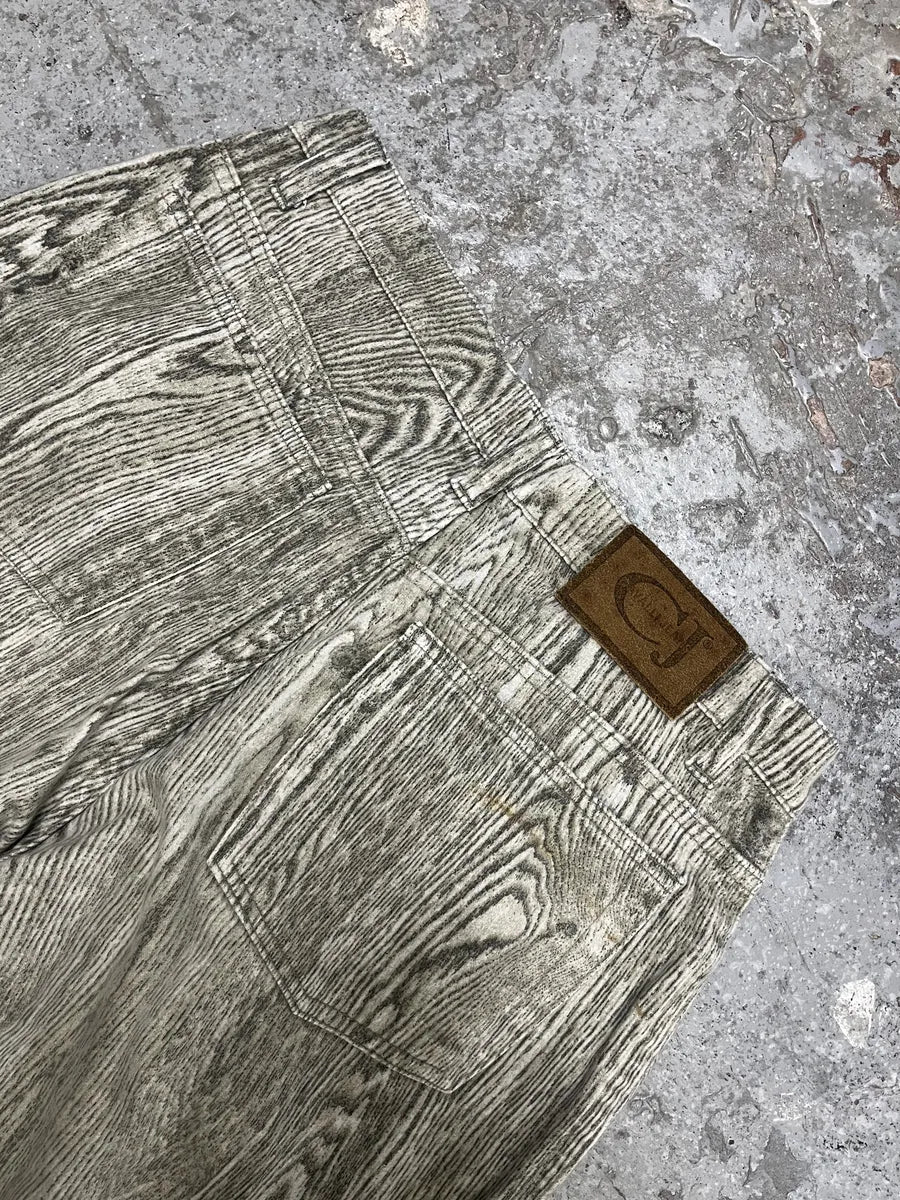 1990s Cavalli Grey Split Wood Pants (S) jXdvWjG 6