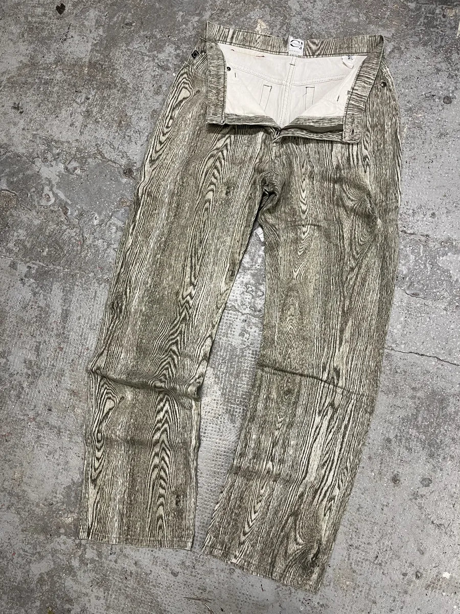 1990s Cavalli Grey Split Wood Pants (S) jXdvWjG 7