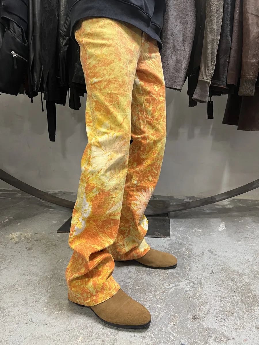 1990s Cavalli Orange Sunflowers Pants (S) VGHUwaD 1