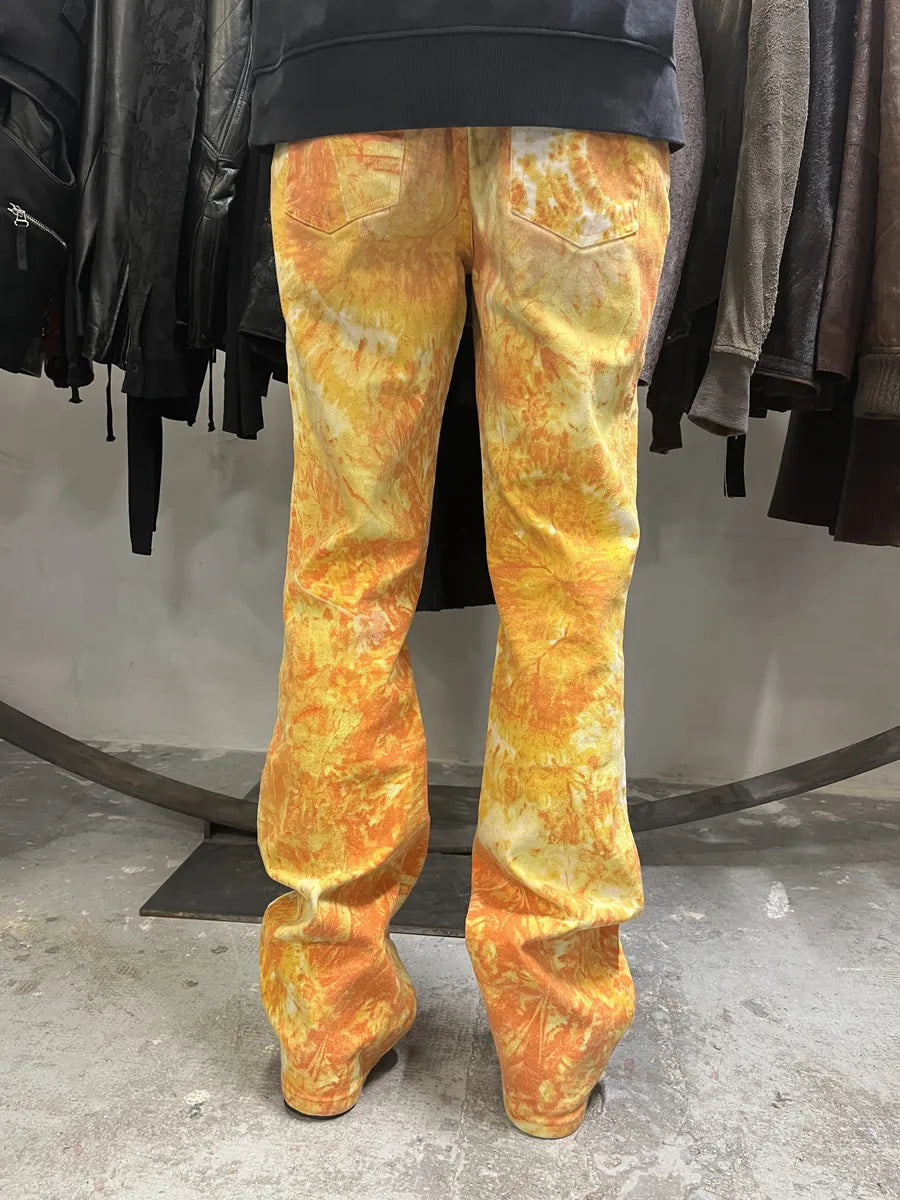 1990s Cavalli Orange Sunflowers Pants (S) VGHUwaD 3