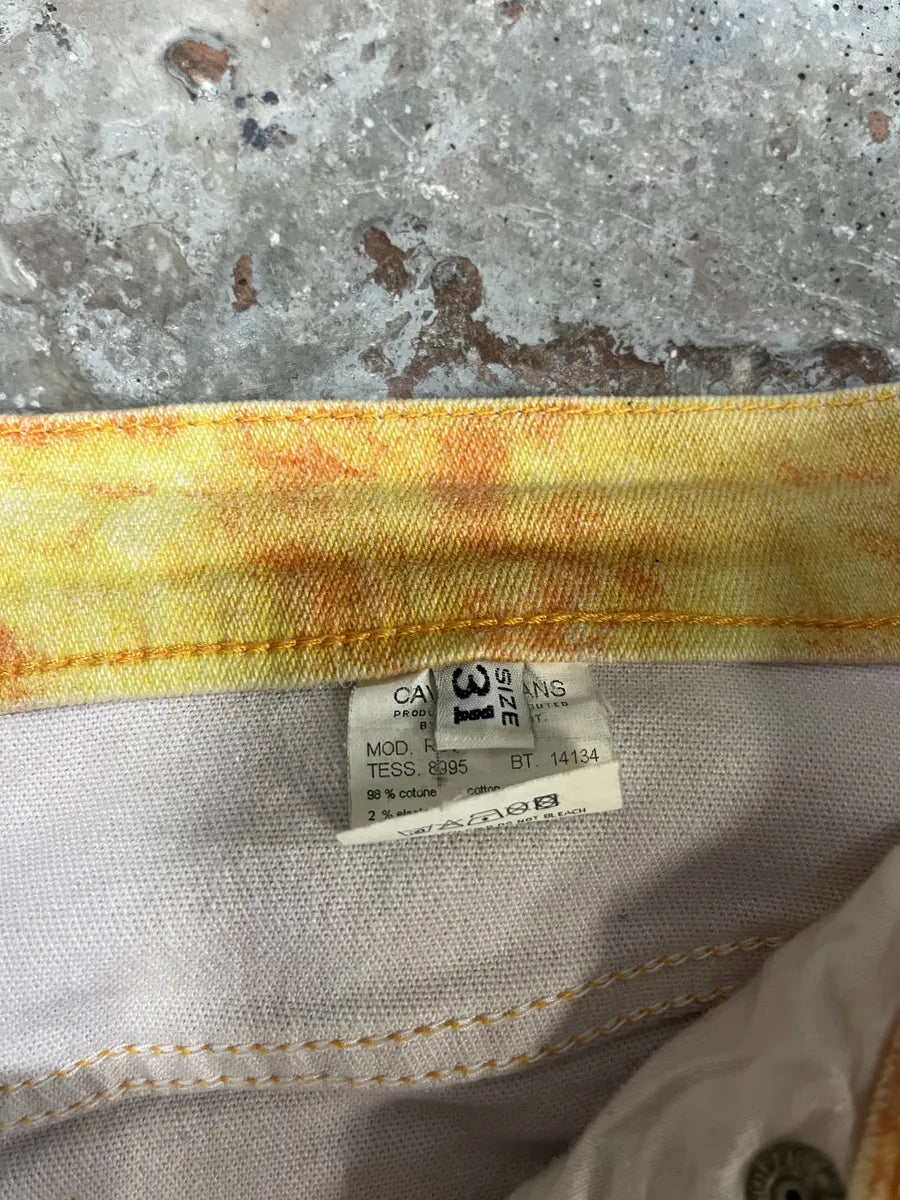 1990s Cavalli Orange Sunflowers Pants (S) VGHUwaD 8