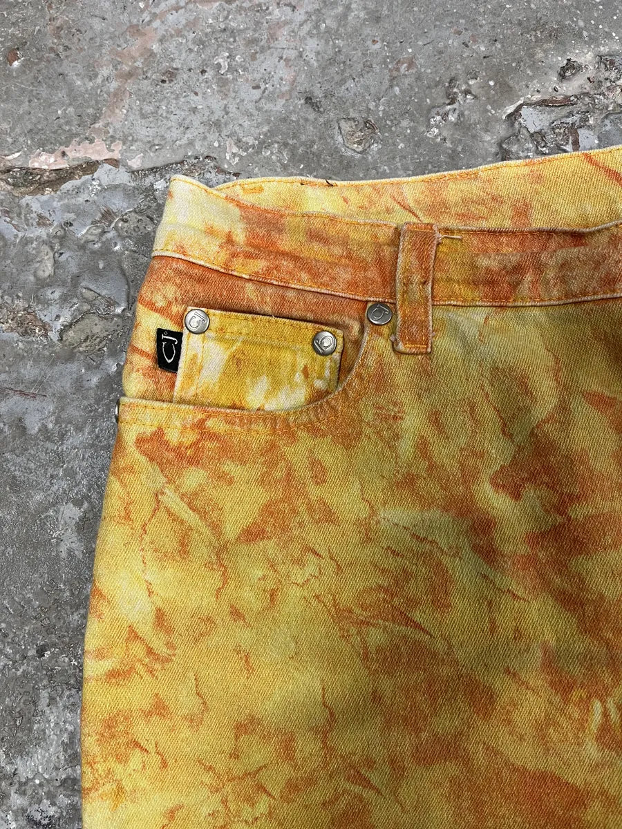 1990s Cavalli Orange Sunflowers Pants (S) VGHUwaD 9