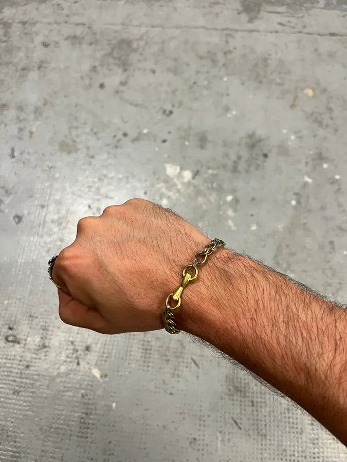 1990s Celine Archive Silver Gold Color Bracelet uJwCenw 0