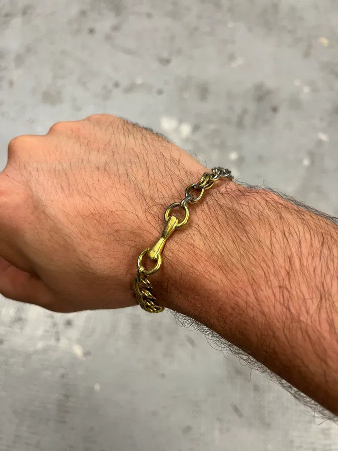 1990s Celine Archive Silver Gold Color Bracelet uJwCenw 2