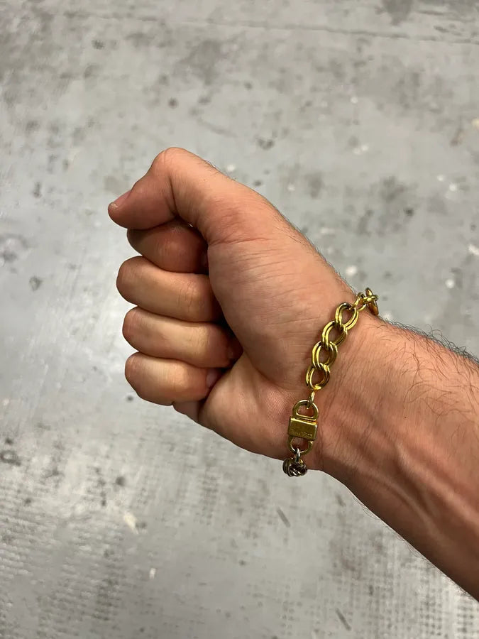 1990s Celine Archive Silver Gold Color Bracelet uJwCenw 3