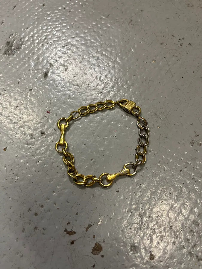 1990s Celine Archive Silver Gold Color Bracelet uJwCenw 4