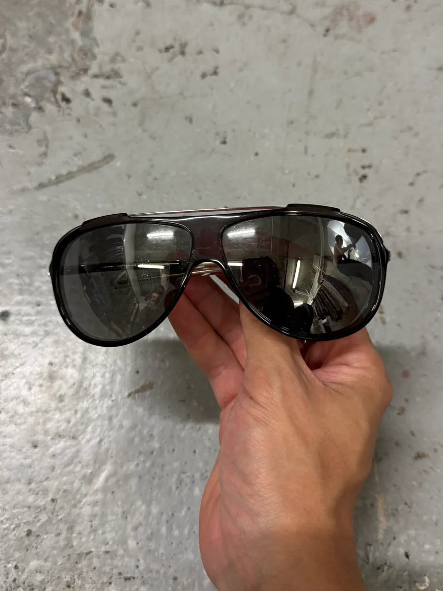 1990s Christian Dior Black Aviator Sunglasses PWZOiXO 0