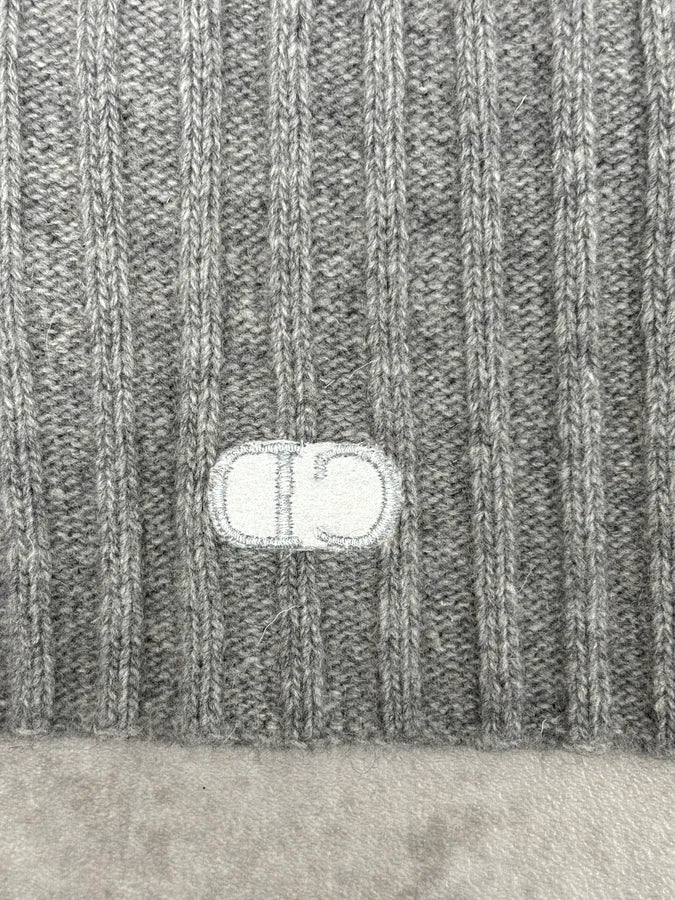 1990s Christian Dior Wool & Nylon Grey Knit Scarf jyoXsat 5