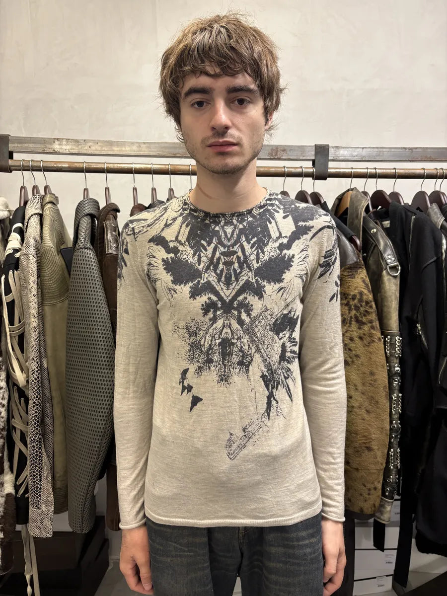 1990s Christian Lacroix Beige Flowers Collar Sweater jLcgMfL 2