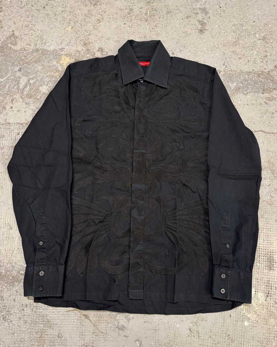 1990s Christian Lacroix Black Royal Embroidered Shirt cfZecDy 0