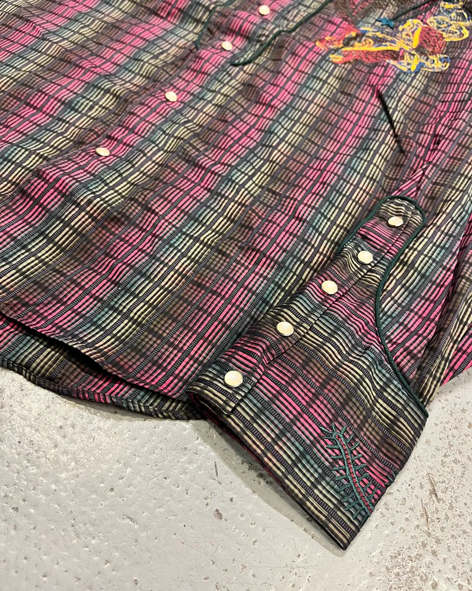 1990s Christian Lacroix Burgundy Cotton Embroidered Dragon Shirt PKEGvVr 6