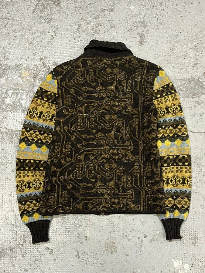 1990s Christian Lacroix Contemporary Multicolor Abstract Zip-up Sweater jAHmcXE 5