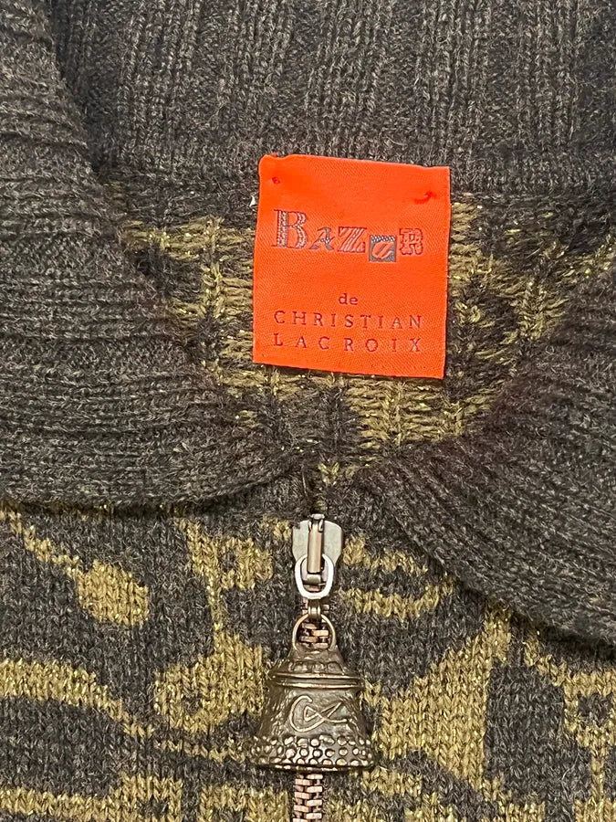 1990s Christian Lacroix Contemporary Multicolor Abstract Zip-up Sweater jAHmcXE 9