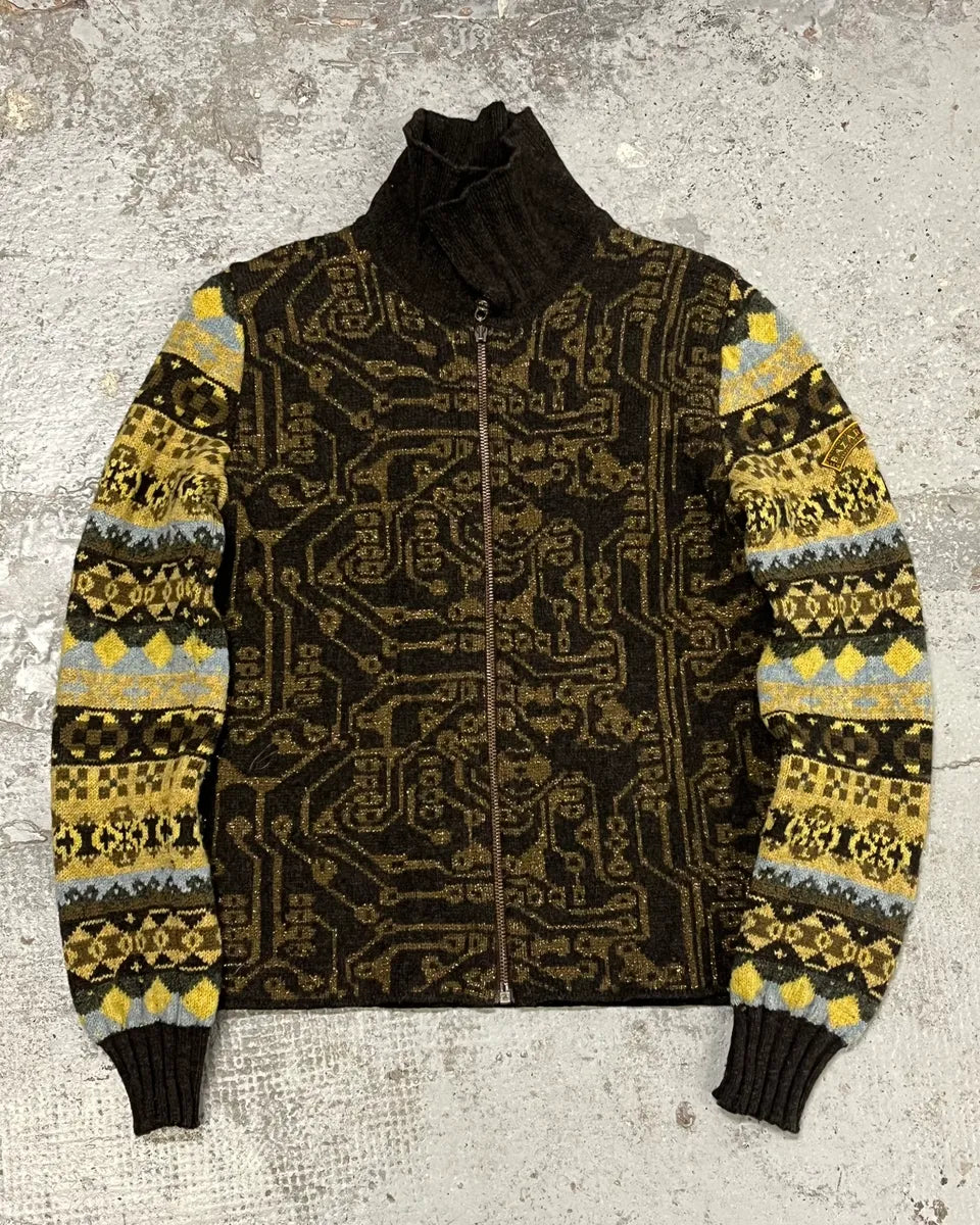 1990s Christian Lacroix Contemporary Multicolor Abstract Zip-up Sweater jAHmcXE 0