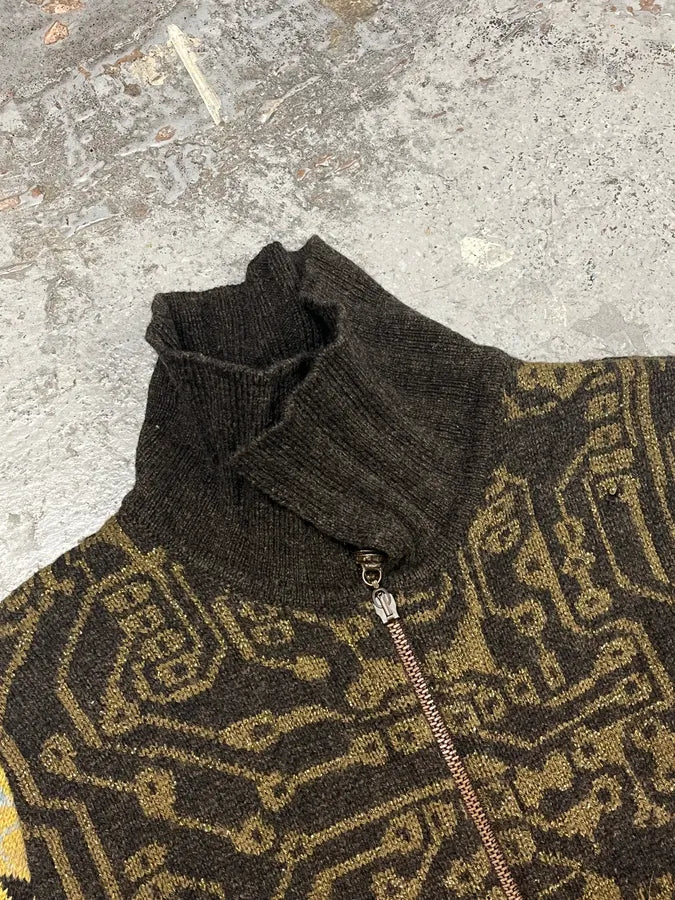 1990s Christian Lacroix Contemporary Multicolor Abstract Zip-up Sweater jAHmcXE 4