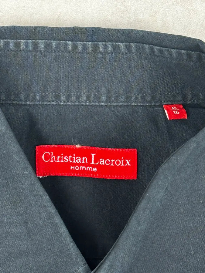 1990s Christian Lacroix Navy Persian Embroidery Shirt pJtiWDP 10