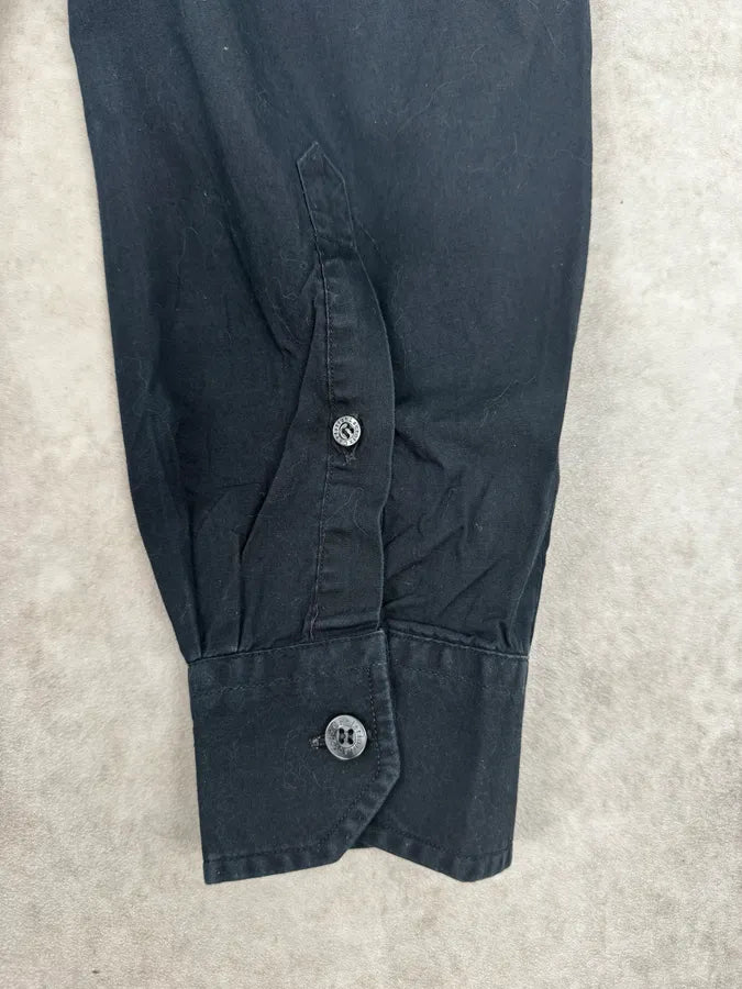 1990s Christian Lacroix Navy Persian Embroidery Shirt pJtiWDP 9