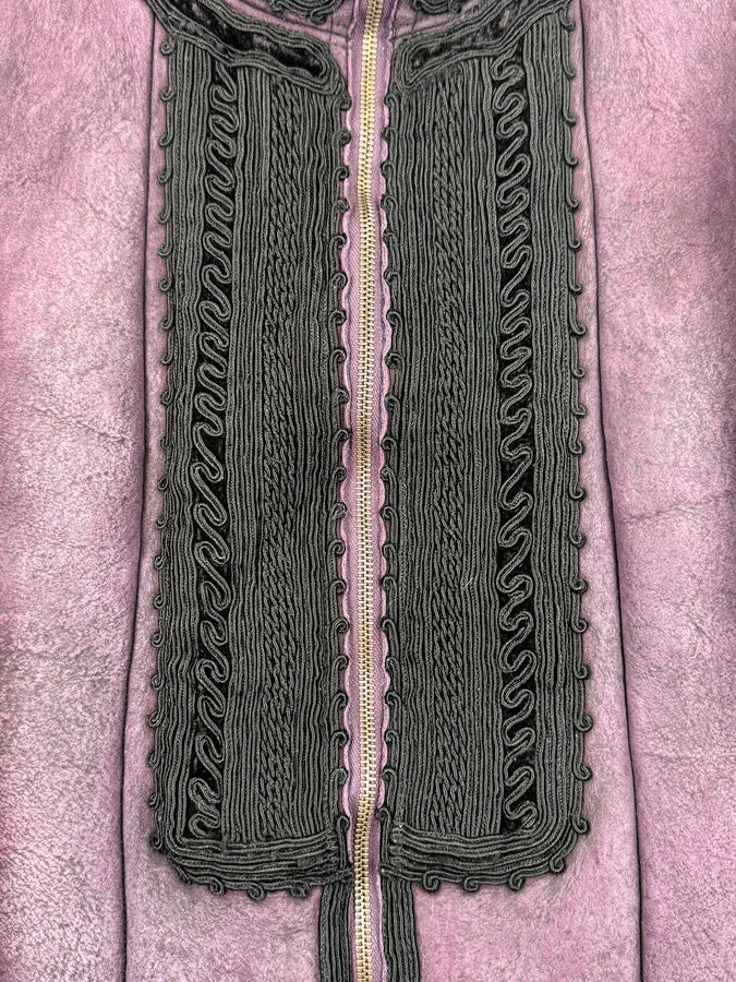 1990s Christian Lacroix Purple Shearling Embroidered Officer Jacket ktaslIX 10