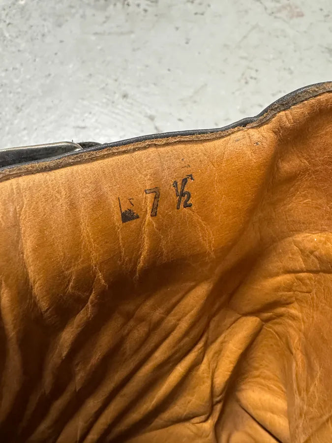 1990s Claude Montana Avant-Garde Zip Biker Black Leather Boots (42eu/us8.5) 5