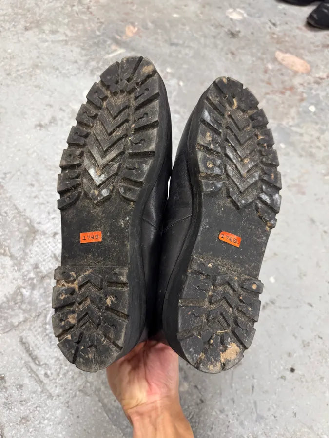 1990s Claude Montana Avant-Garde Zip Biker Black Leather Boots (42eu/us8.5) 6