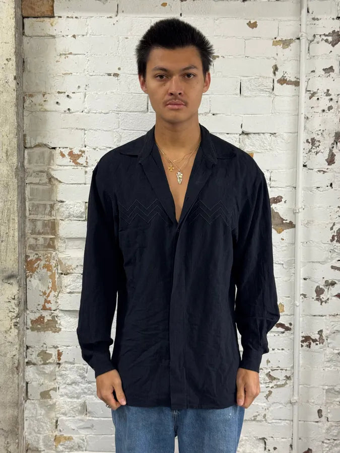 1990s Claude Montana Black Western Shirt dCmbudV 1