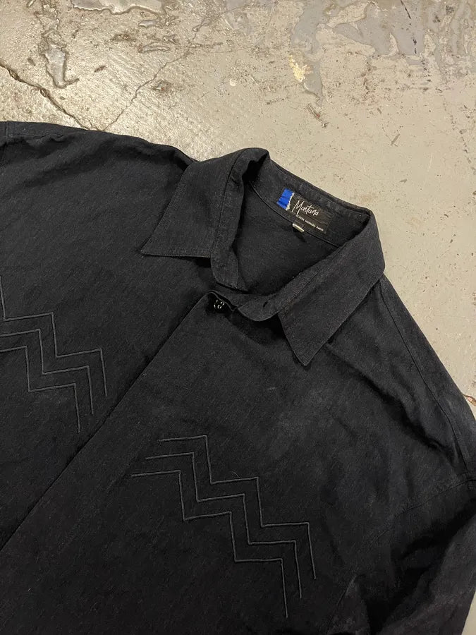 1990s Claude Montana Black Western Shirt dCmbudV 4