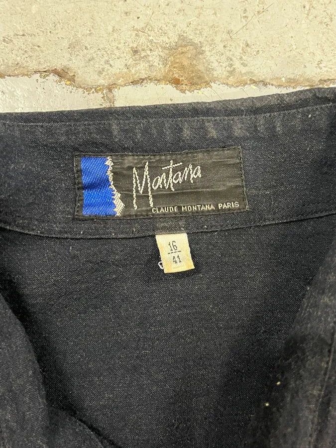 1990s Claude Montana Black Western Shirt dCmbudV 6