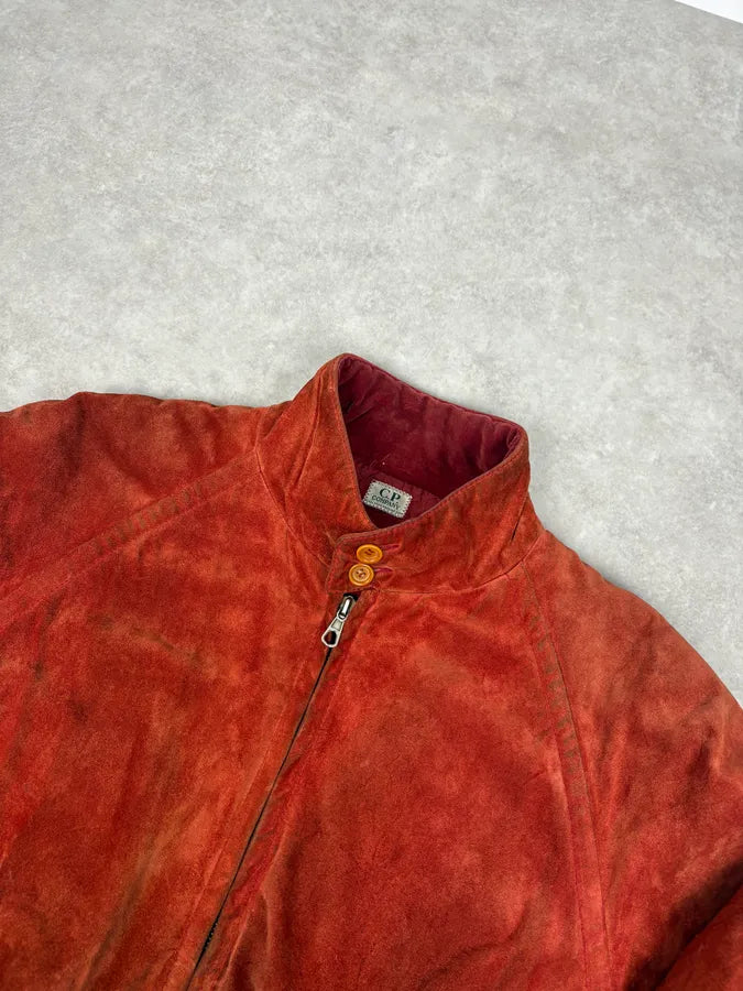 1990s CP Company Red Suede Leather Jacket vgWcBFT 3