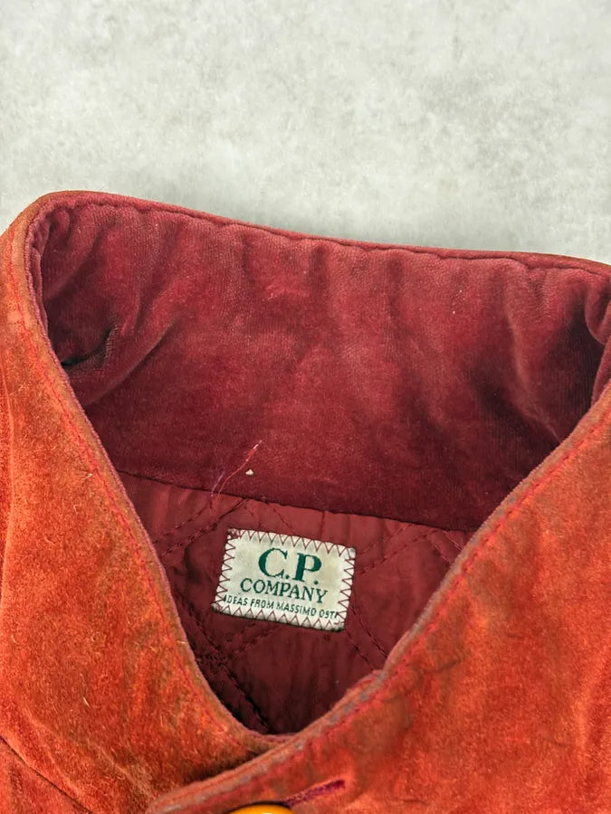 1990s CP Company Red Suede Leather Jacket vgWcBFT 5